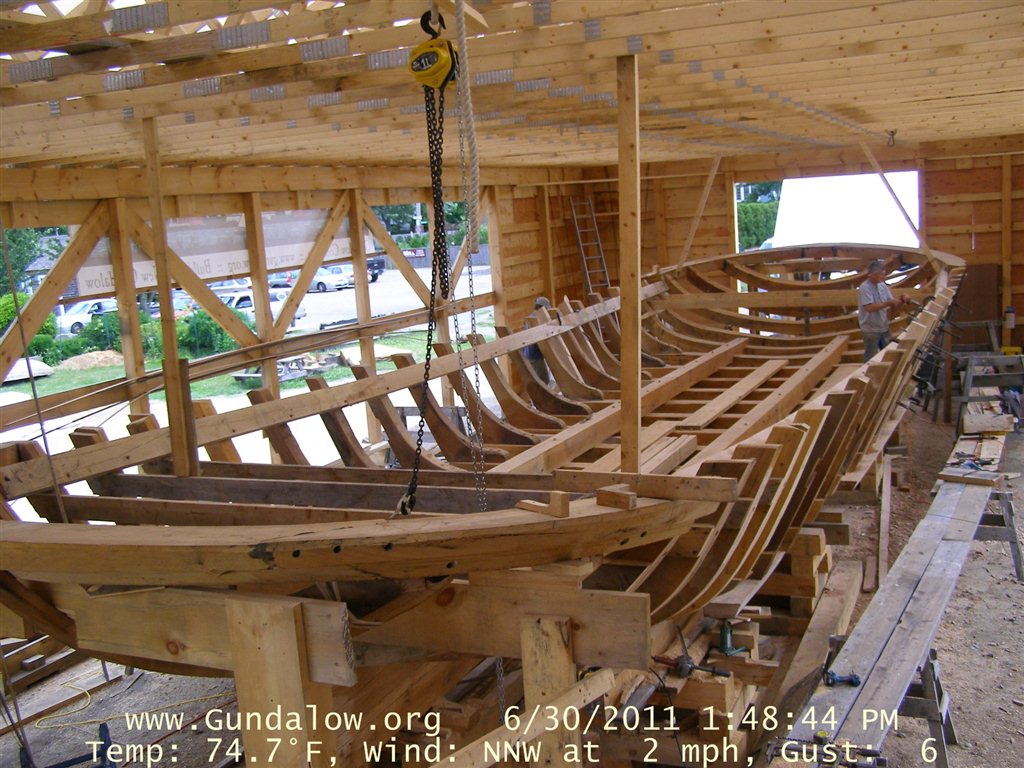 Sebec Lake Webcam: Wooden boat construction webcam